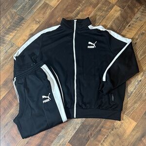 Puma Iconic T7 Tracksuit Set - Black/White - Men's Jacket 4XL, Pants 3XL - GUC